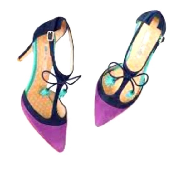 Boden Alice Suede Ankle Strap Tasseled Heels - Picture 2 of 6